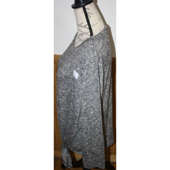 Time and Tru Maternity Long Sleeve Side Tie Top Large (12-14) Black & Gray NWT - Picture 5 of 9